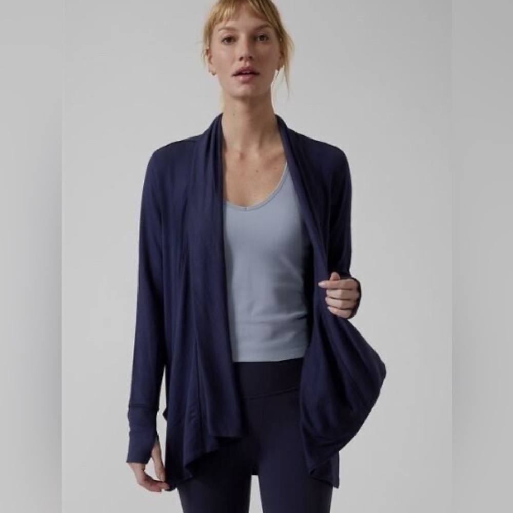 Athleta Deep Blue Open Cardigan Size XSP